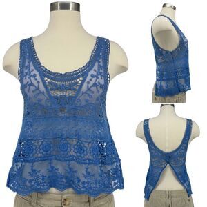 NWOT UO Kimchi Blue Crochet Lace Open Back Tank
